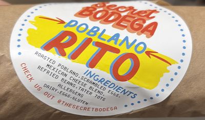 Secret Bodega Poblano Breakfast Burrito