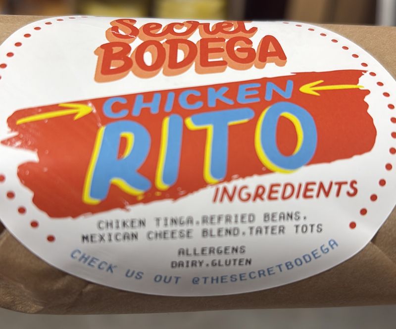Secret Bodega Chicken Tinga Burrito