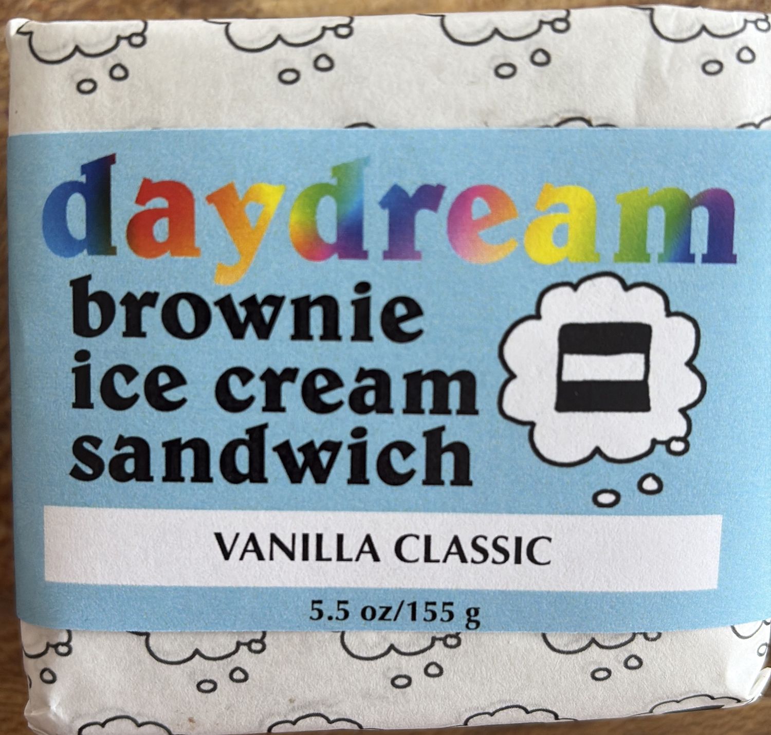 Daydream Brownie Ice Cream Sandwiches Classic Vanilla