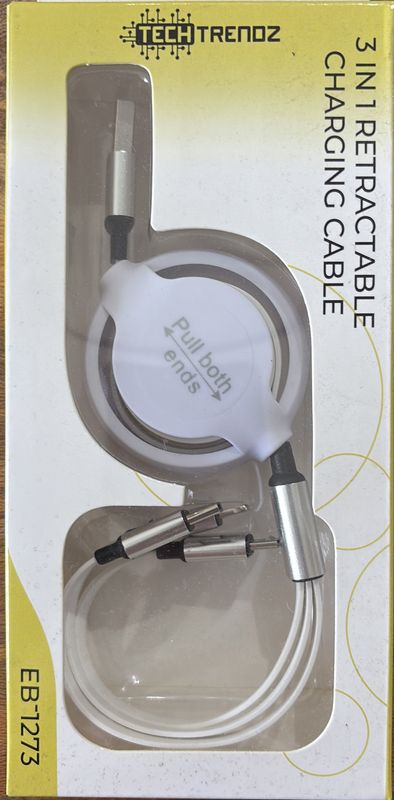 3 in 1 retractable charging cable