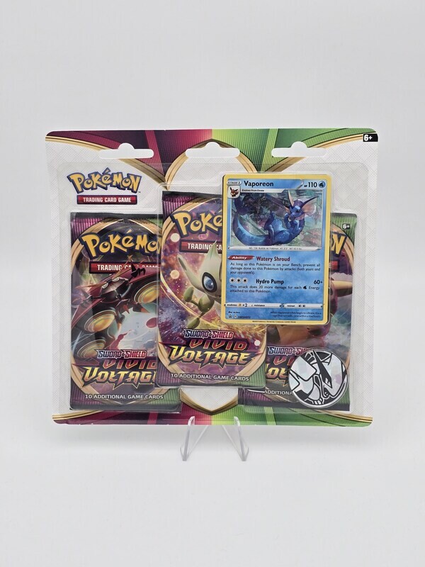 Vivid Voltage 3-Pack Blister Vaporeon -Pokemon
