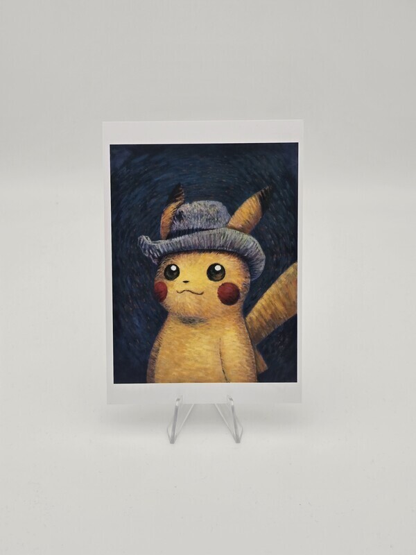 Pokemon x Van Gogh Postkarte - Pikachu als Van Gogh Selbstporträt