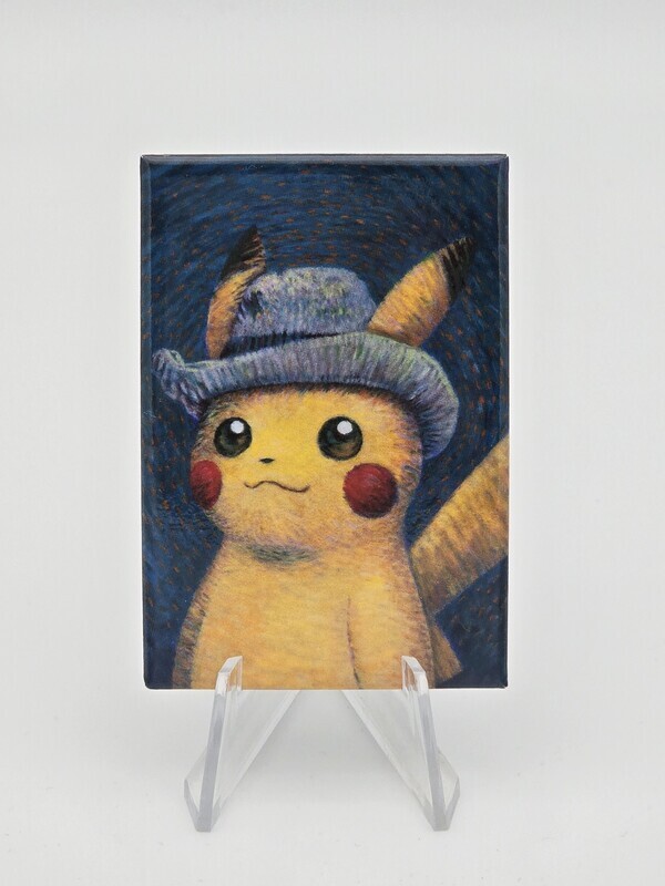 Pokemon x Van Gogh Magnet - Pikachu als Van Gogh Selbstporträt