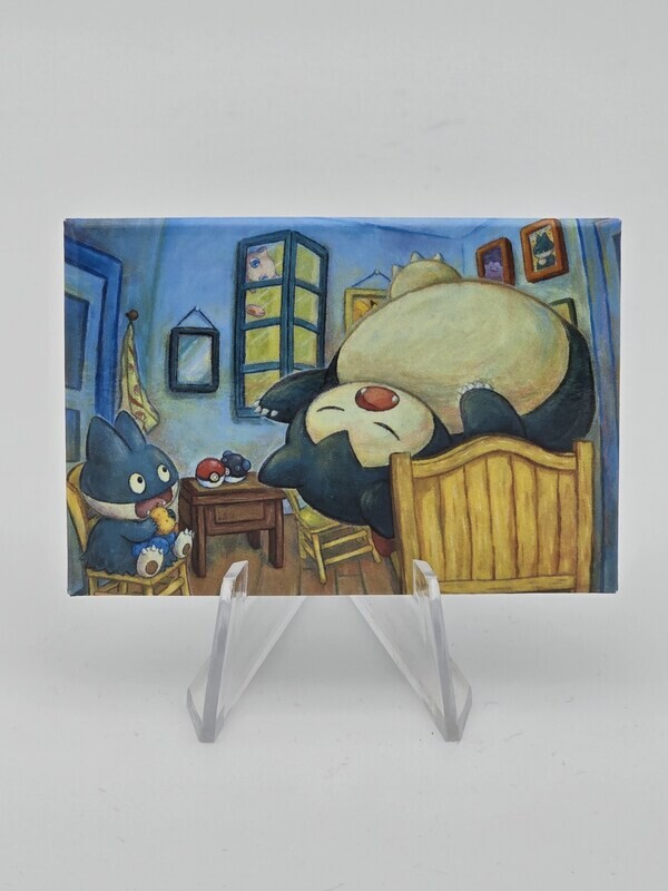 Pokemon x Van Gogh Magnet - Relaxo als Van Gogh Schlafzimmer in Arles