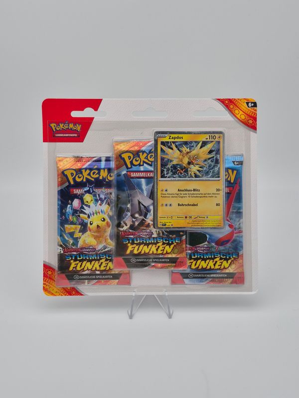 KP08 Stürmische Funken 3-Pack Blister Zapdos - Pokemon