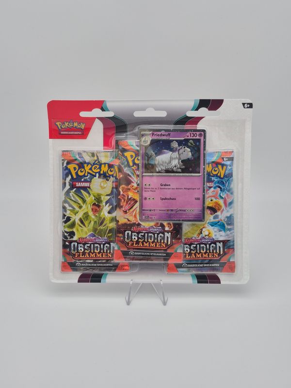 KP03 Obsidian Flammen 3-Pack Blister Friedwuff - Pokemon