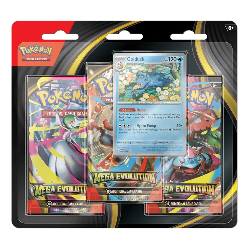 ME01 Mega Evolution 3-Pack Blister Golduck - Pokemon