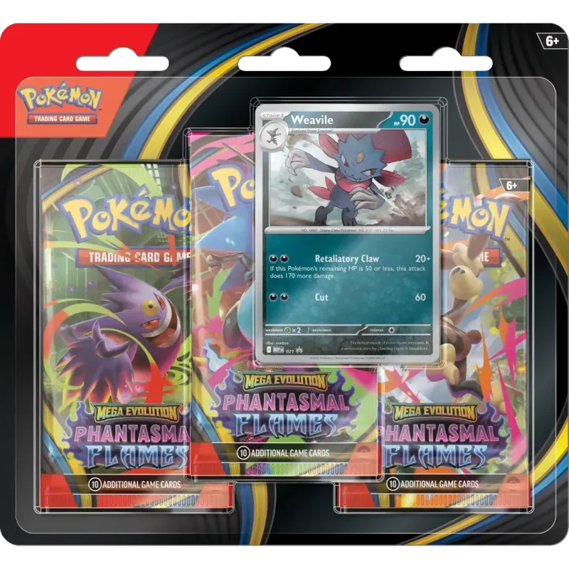 ME02 Phantasmal Flames 3-Pack Blister Weavile - Pokemon