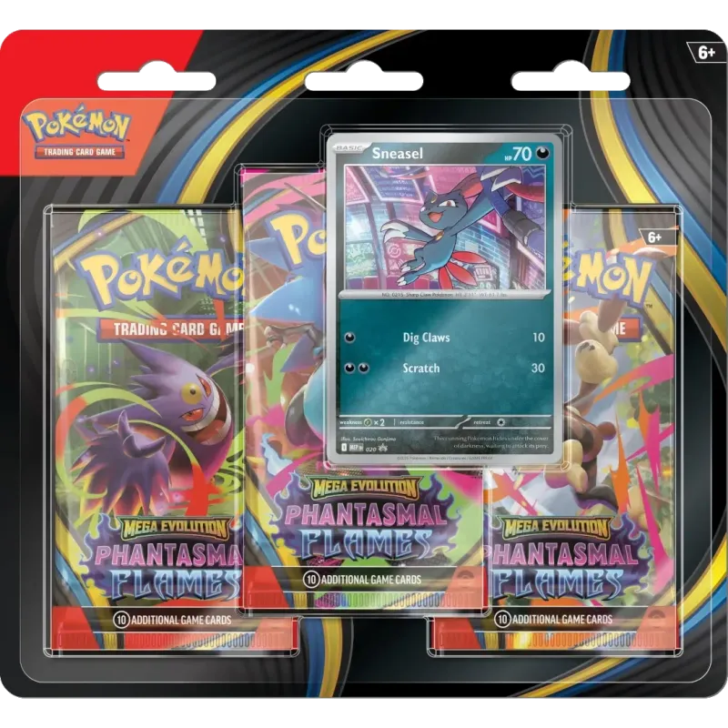 ME02 Fatale Flammen 3-Pack Blister Sniebel - Pokemon