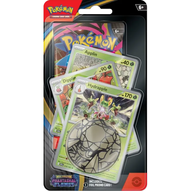 ME02 Phantasmal Flames Premium Checklane Blister Hydrapple, Dipplin & Applin - Pokemon