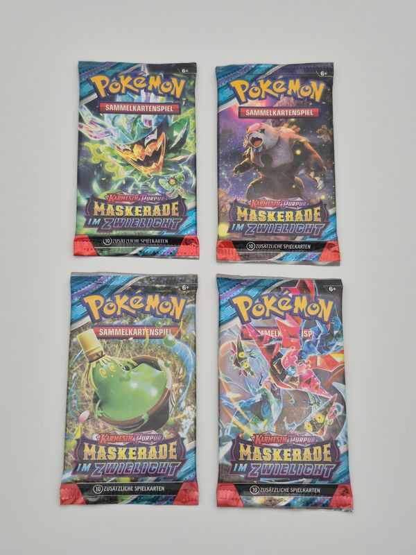 Artworkset Maskerade im Zwielicht Booster 4er Bundle - Pokemon