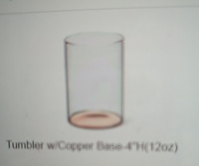 Glassware - tumbler - copper base.