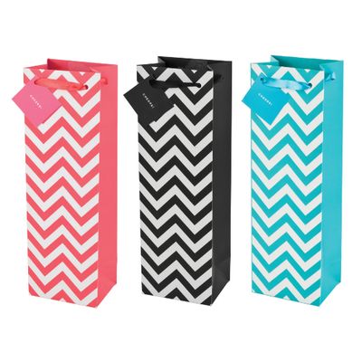 1-bottle Wine Bag - Chevron