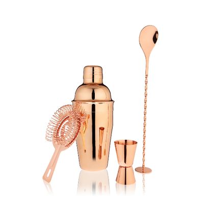 4-piece copper barware set