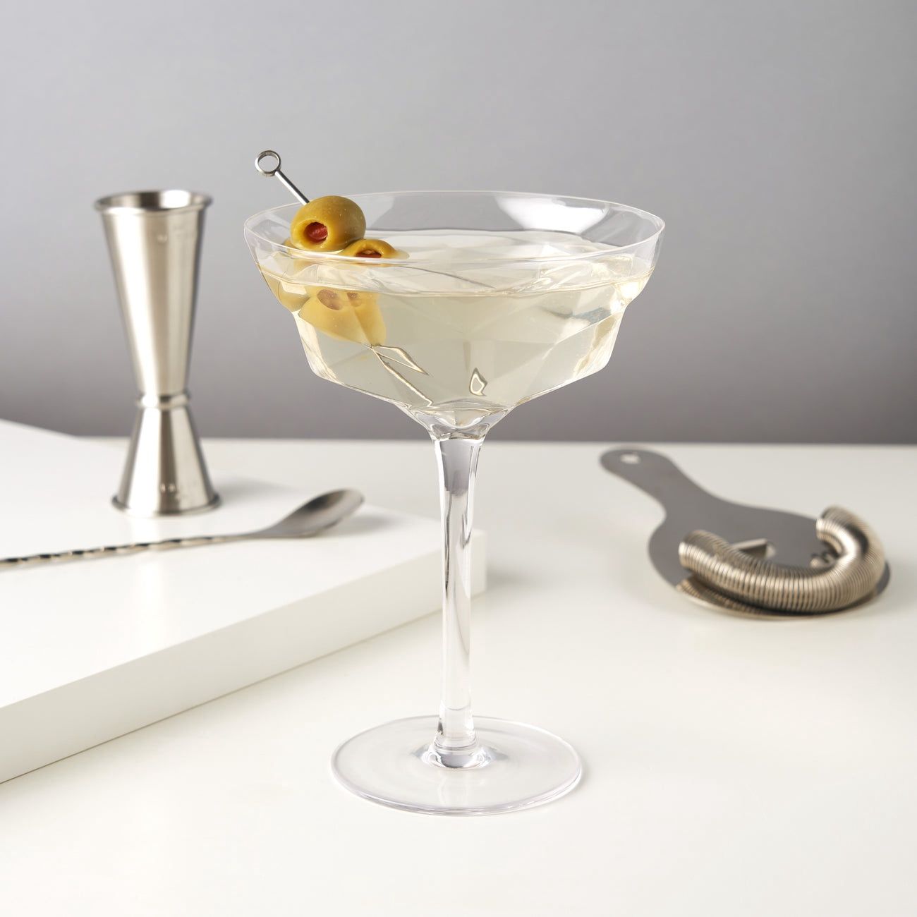 Faceted Martini Glasses