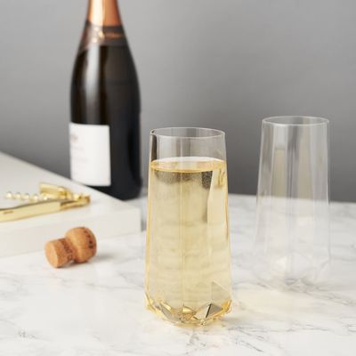 Faceted Crystal Champagne Flutes