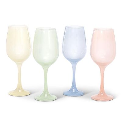Glassware - Sheer Pastel Wine Glasses