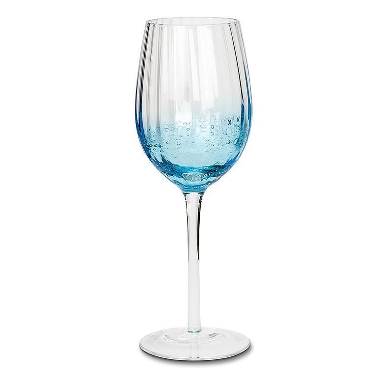 Optic Blue Bubble - Red Wine Glass