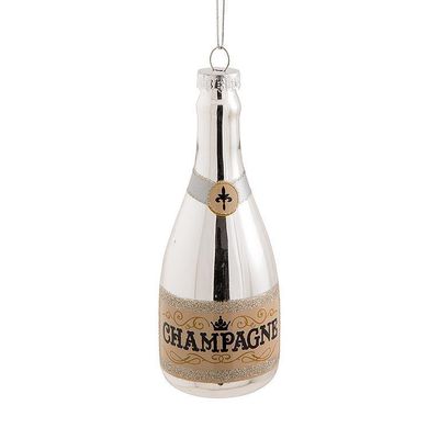 Ornament - Silver Champagne Bottle