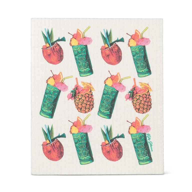 Tiki Drinks Dishcloth