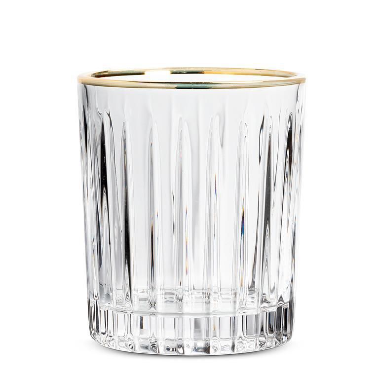 Ribbed Tumbler w/ Gold Rim 12 oz