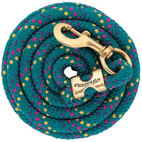 Weaver Poly Lead, Teal, Mustard, Raspberry