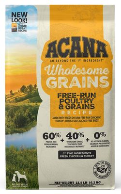 Acana Wholesome Grains Free Run Poultry, 22.5 lbs.