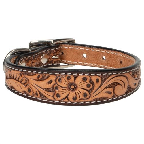Weaver Floral Tooled Collar 1&quot; x  21&quot;