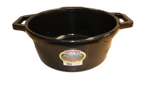 Plastic Feed Pan w/ Handles 22 qt, Black