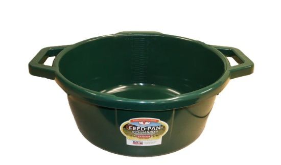 Plastic Feed Pan w/ Handles 22 qt, Green