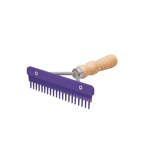 Mini Fluffer Comb Wood Handle, Purple
