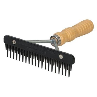 Mini Fluffer Comb Wood Handle, Black