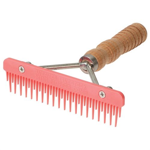 Mini Fluffer Comb Wood Handle, Pink