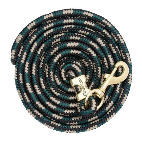 Weaver Poly Lead Rope Black Green Tan, 10&#39;