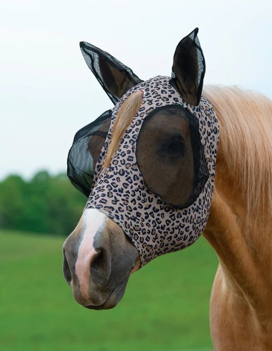 Weaver Lycra Fly Mask, Large Leopard