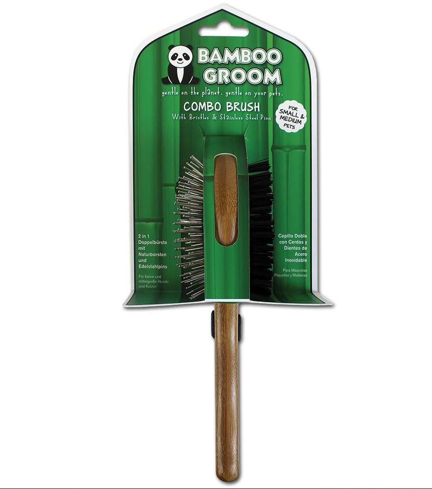Bamboo Groom Pin Brush Combo, Small