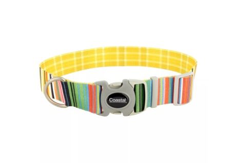 Adjustable Collar Stripe Gold Plaid, 3/4x8-12&quot;