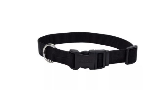 Adjustable Nylon Collar, 1&quot; Black, Large