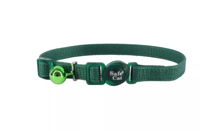 Breakway Cat Collar Dark Green, 8-12&quot;