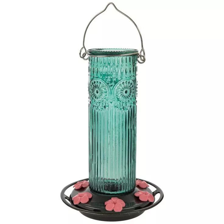 Teal Antique Glass Hummingbird