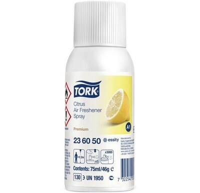 Аэрозольный освежитель воздуха TORK (Торк) A1 Premium Цитрусовый 75мл Аэрозольный освежитель воздуха TORK (Торк) A1 Premium Цитрусовый 75мл