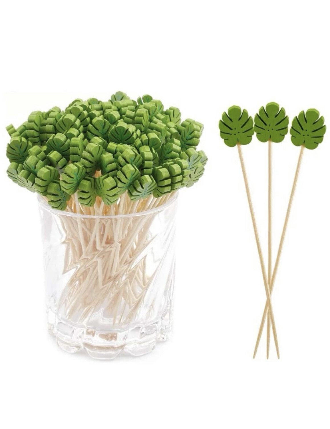 Monstera Bamboo Cocktail Sticks