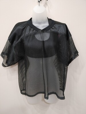 Solid shoulder mesh top Solid shoulder mesh top