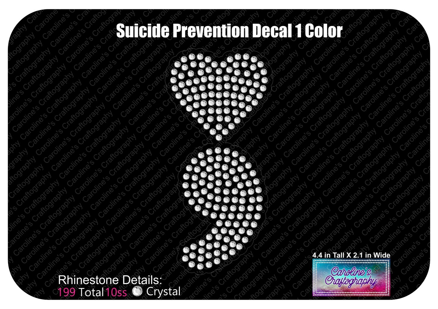 Suicide Prevention Heart LVE Add-on and Decal (1 Color)