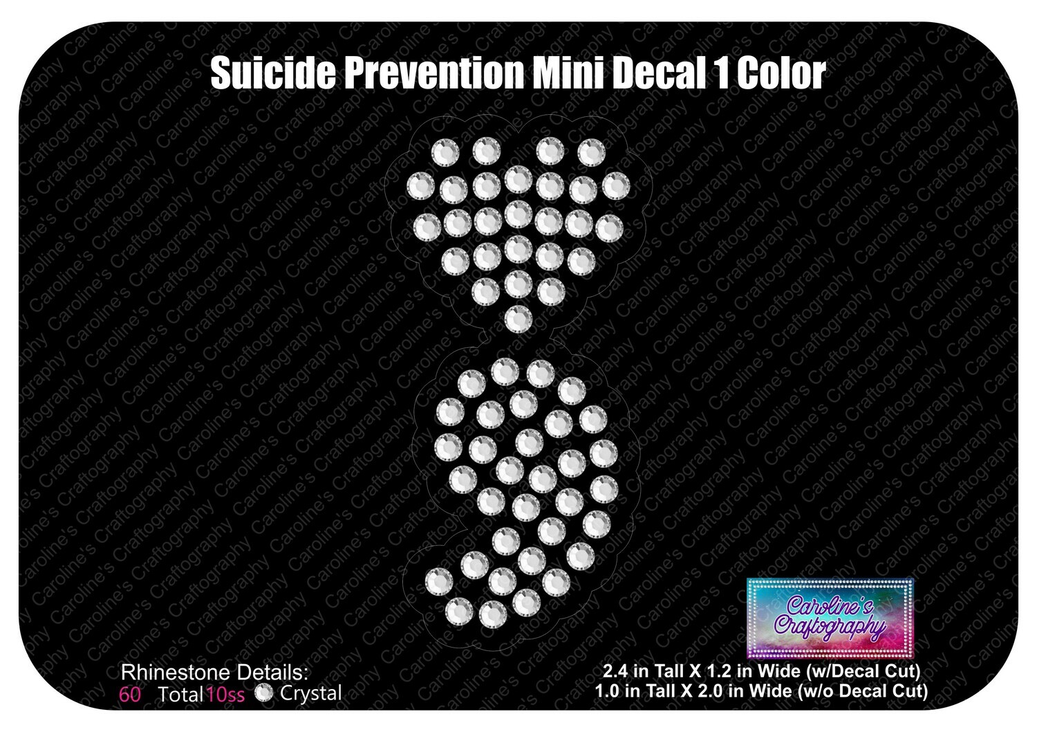 Suicide Prevention Heart Mini Decal (1 Color)