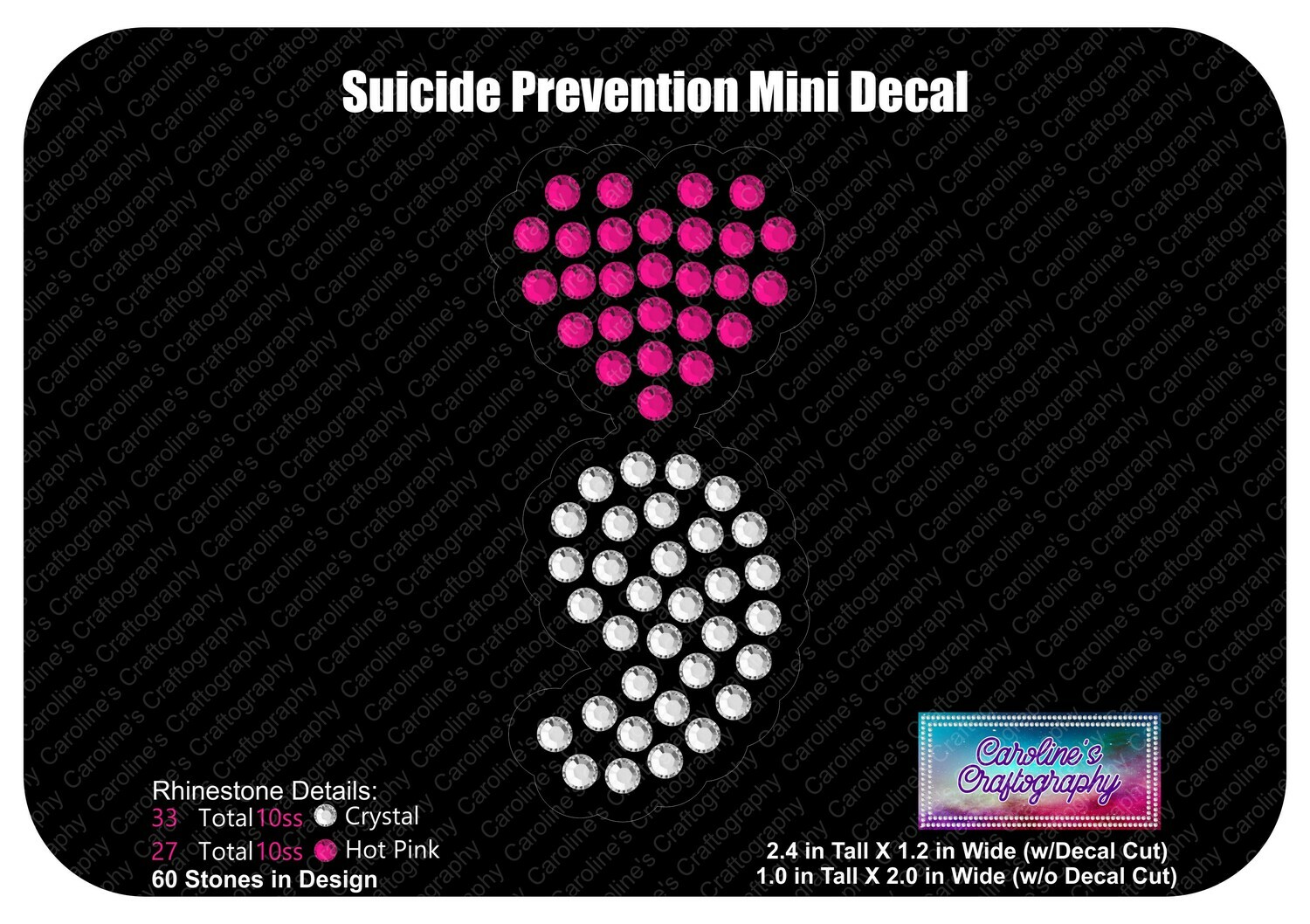 Suicide Prevention Heart Mini Decal (2 Color)