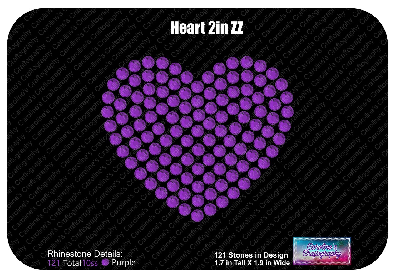 Heart Single Color Rhinestone 2in Acrylic Download