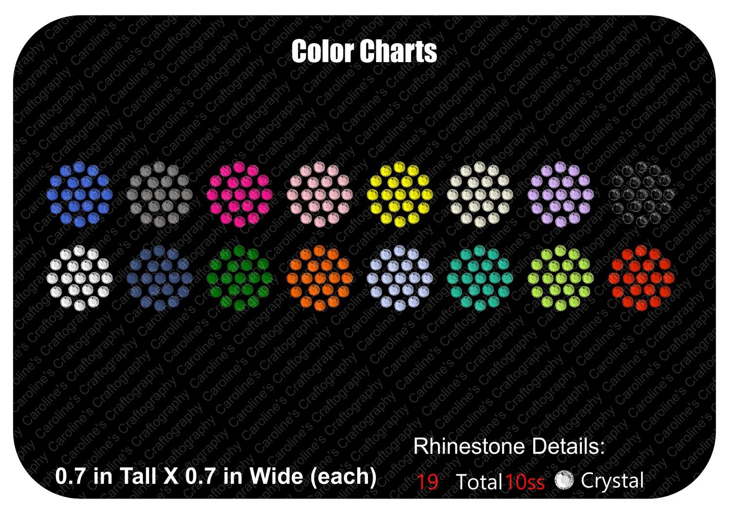Rhinestone/Rhinestud Color Charts