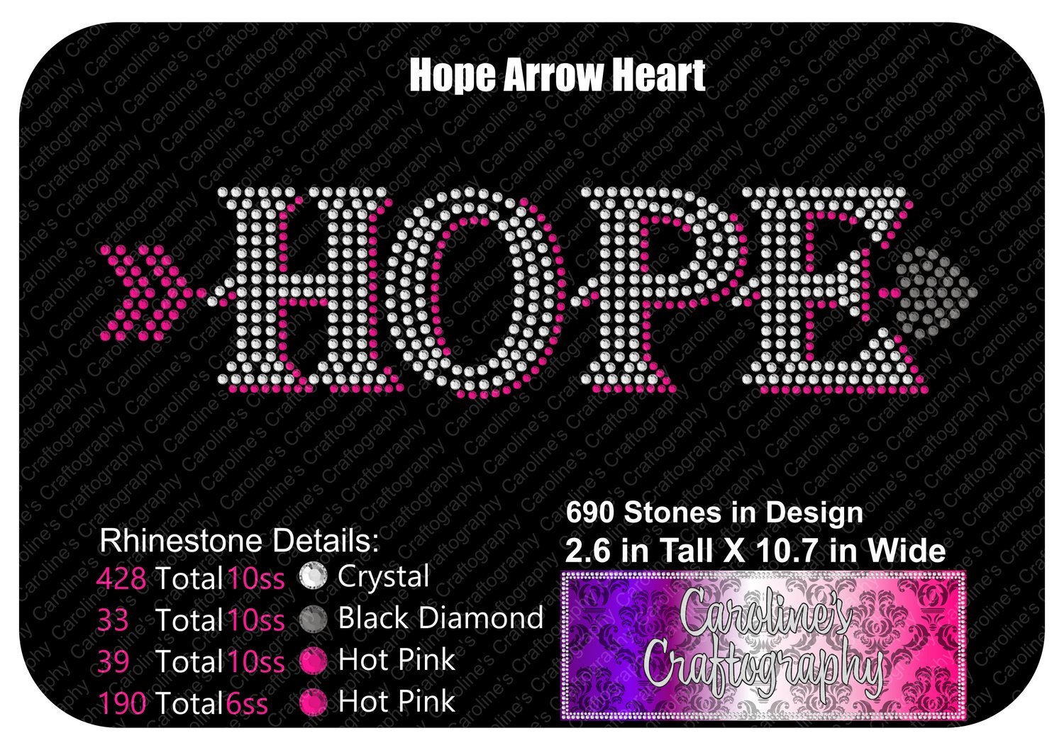 Hope Arrow Heart Stone