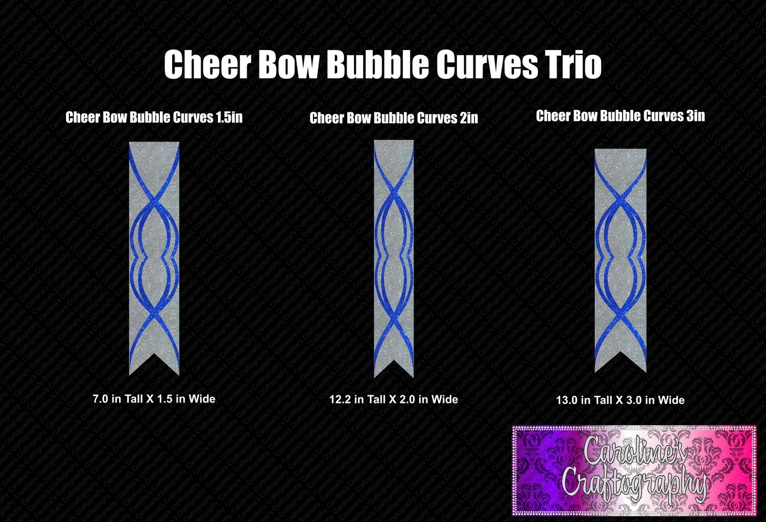 Bubble Curves Vinyl Cheer Bow Trio Bundle